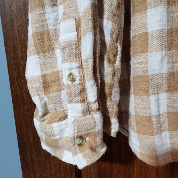 Time and Tru Women's Button Down Hooded Flannel Shirt - Picture 4 of 8